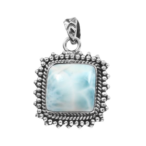 Larimar 1â€³ 925 Sterling Silver Pendant (RS61-391)