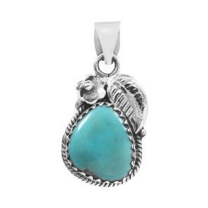Fox Mine Turquoise 1.5â€³ 925 Sterling Silver Pendant (RS5-16)