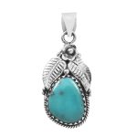 Fox Mine Turquoise 1.5â€³ 925 Sterling Silver Pendant (RS5-25)