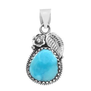 Fox Mine Turquoise 1.5â€³ 925 Sterling Silver Pendant (RS5-30)