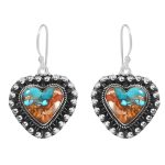 Spiny Oyster Turquoise 1.75â€³ 925 Sterling Silver Earring (REXT62-233)