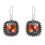 Pink Dahlia Turquoise 1.75â€³ 925 Sterling Silver Earring (REXT62-231)
