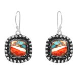 Spiny Oyster Turquoise 1.75â€³ 925 Sterling Silver Earring (REXT62-224)