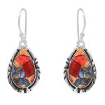 Pink Dahlia Turquoise 1.75â€³ 925 Sterling Silver Earring (REXT62-237)