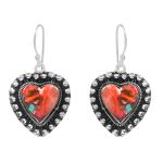 Pink Dahlia Turquoise 1.75â€³ 925 Sterling Silver Earring (REXT62-232)