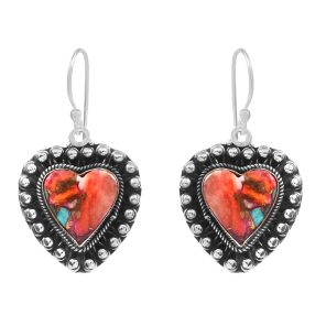 Pink Dahlia Turquoise 1.75â€³ 925 Sterling Silver Earring (REXT62-232)