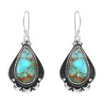 Mohave Turquoise 1.25â€³ 925 Silver Earring (RS61-332)