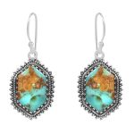 Mohave Turquoise 1.25â€³ 925 Silver Earring (RS61-349)