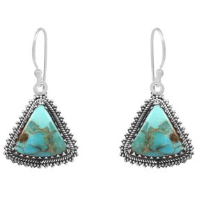 Mohave Turquoise 1.25â€³ 925 Silver Earring (RS61-346)