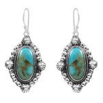 Mohave Turquoise 1.25â€³ 925 Silver Earring (RS61-336)
