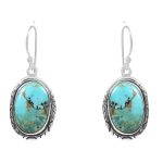 Mohave Turquoise 1.25â€³ 925 Silver Earring (RS61-338)
