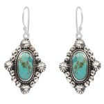 Mohave Turquoise 1.25â€³ 925 Silver Earring (RS61-342)