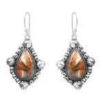 Spiny Oyster Turquoise 1.75â€³ 925 Sterling Silver Earring (REXT62-179)