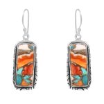 Spiny Oyster Turquoise 1.75â€³ 925 Sterling Silver Earring (REXT62-178)
