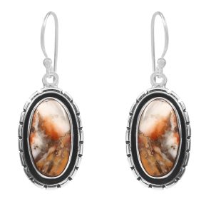 Spiny Oyster Turquoise 1.75â€³ 925 Sterling Silver Earring (REXT62-186)