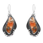 Spiny Oyster Turquoise 1.75â€³ 925 Sterling Silver Earring (REXT62-154)