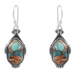 Spiny Oyster Turquoise 1.75â€³ 925 Sterling Silver Earring (REXT62-207)