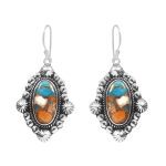 Spiny Oyster Turquoise 1.75â€³ 925 Sterling Silver Earring (REXT62-180)