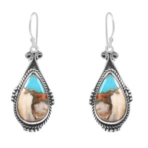 Spiny Oyster Turquoise 1.75â€³ 925 Sterling Silver Earring (REXT62-206)