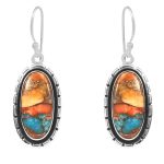 Spiny Oyster Turquoise 1.75â€³ 925 Sterling Silver Earring (REXT62-187)