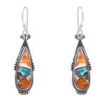 Spiny Oyster Turquoise 1.75â€³ 925 Sterling Silver Earring (REXT62-205)