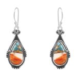 Spiny Oyster Turquoise 1.75â€³ 925 Sterling Silver Earring (REXT62-204)
