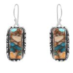 Spiny Oyster Turquoise 1.75â€³ 925 Sterling Silver Earring (REXT62-219)
