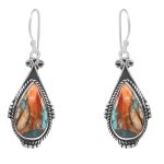 Spiny Oyster Turquoise 1.75â€³ 925 Sterling Silver Earring (REXT62-203)