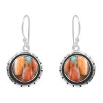 Spiny Oyster Turquoise 1.75â€³ 925 Sterling Silver Earring (REXT62-189)