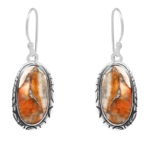 Spiny Oyster Turquoise 1.75â€³ 925 Sterling Silver Earring (REXT62-169)