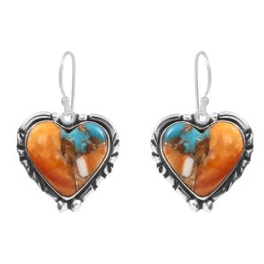 Spiny Oyster Turquoise 1.75â€³ 925 Sterling Silver Earring (REXT62-217)