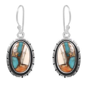 Spiny Oyster Turquoise 1.75â€³ 925 Sterling Silver Earring (REXT62-190)