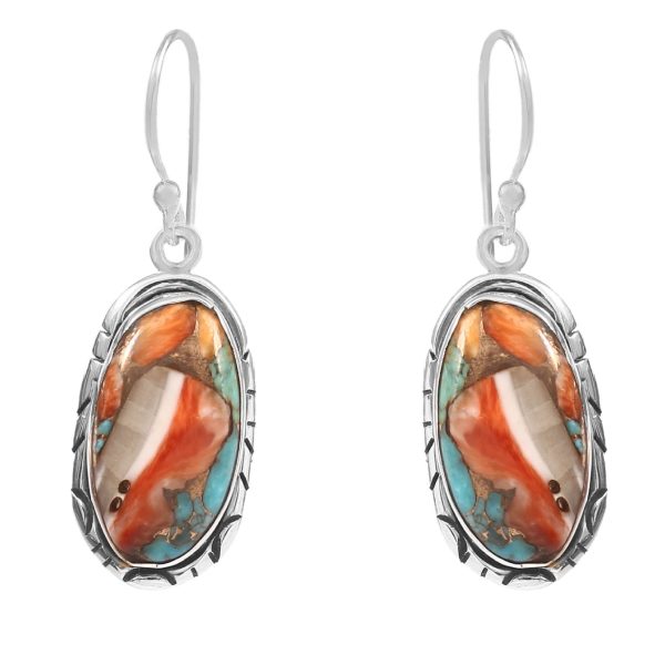 Spiny Oyster Turquoise 1.75â€³ 925 Sterling Silver Earring (REXT62-170)