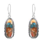 Spiny Oyster Turquoise 1.75â€³ 925 Sterling Silver Earring (REXT62-172)