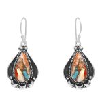 Spiny Oyster Turquoise 1.75â€³ 925 Sterling Silver Earring (REXT62-160)