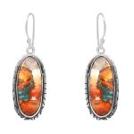Spiny Oyster Turquoise 1.75â€³ 925 Sterling Silver Earring (REXT62-173)
