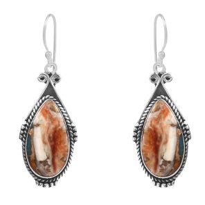 Spiny Oyster Turquoise 1.75â€³ 925 Sterling Silver Earring (REXT62-202)
