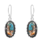 Spiny Oyster Turquoise 1.75â€³ 925 Sterling Silver Earring (REXT62-192)