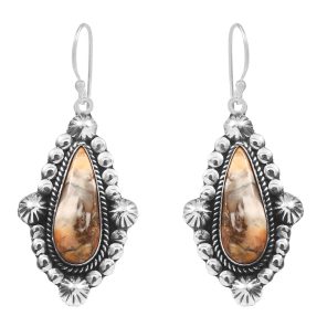 Spiny Oyster Turquoise 1.75â€³ 925 Sterling Silver Earring (REXT62-183)