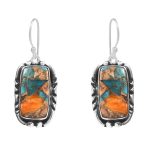 Spiny Oyster Turquoise 1.75â€³ 925 Sterling Silver Earring (REXT62-214)