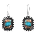 Spiny Oyster Turquoise 1.75â€³ 925 Sterling Silver Earring (REXT62-148)