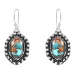 Spiny Oyster Turquoise 1.75â€³ 925 Sterling Silver Earring (REXT62-149)
