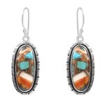 Spiny Oyster Turquoise 1.75â€³ 925 Sterling Silver Earring (REXT62-193)
