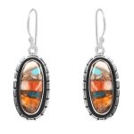 Spiny Oyster Turquoise 1.75â€³ 925 Sterling Silver Earring (REXT62-196)