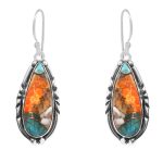 Spiny Oyster Turquoise 1.75â€³ 925 Sterling Silver Earring (REXT62-138)