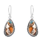 Spiny Oyster Turquoise 1.75â€³ 925 Sterling Silver Earring (REXT62-176)