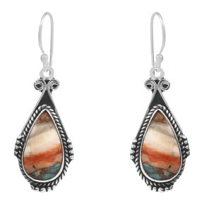 Spiny Oyster Turquoise 1.75â€³ 925 Sterling Silver Earring (REXT62-199)