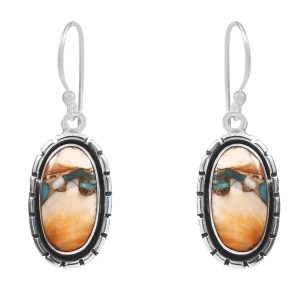 Spiny Oyster Turquoise 1.75â€³ 925 Sterling Silver Earring (REXT62-139)