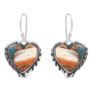 Spiny Oyster Turquoise 1.75â€³ 925 Sterling Silver Earring (REXT62-211)