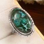 Malachite Chrysocolla Size US 9 925 Sterling Silver Ring (REXT92-30)